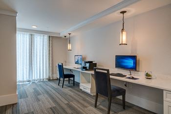 Business center with computers